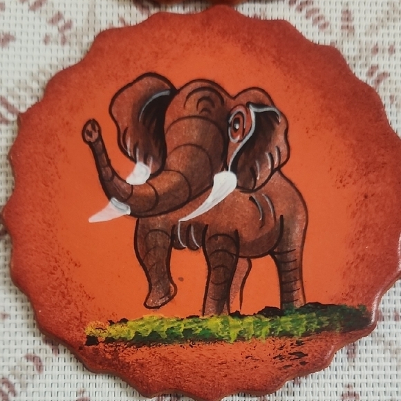 Unique Safari Animal Hand-painted Coasters Six Of Them With Holder. - Picture 6 of 8